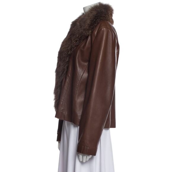 MARVIN RICHARDS Genuine Leather Real Fox Fur Jacket Size L New w/o Tag 2002 - Picture 2 of 11
